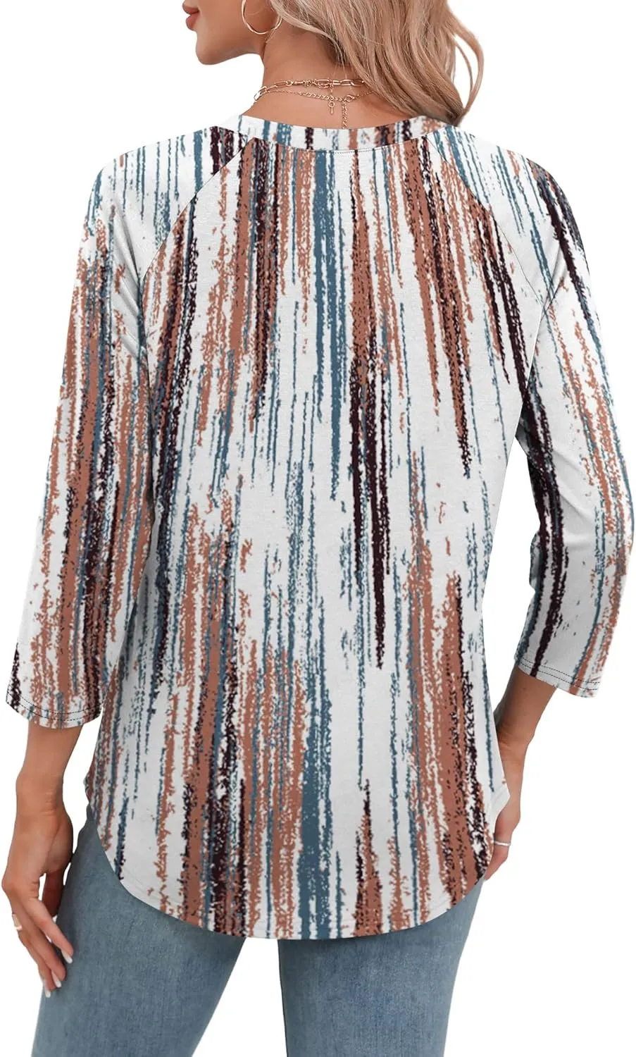 WIHOLL 3/4 Length Sleeve Womens Tops Summer Basic Business Casual Blouses 2025 Fashion