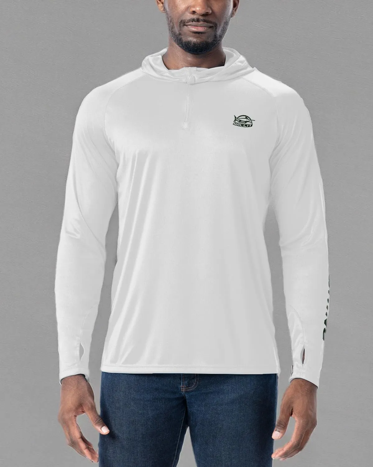 Willit Men's UPF 50  Sun Hoodie Fishing Shirt Half Zip Long Sleeve SPF Hiking Shirt Lightweight