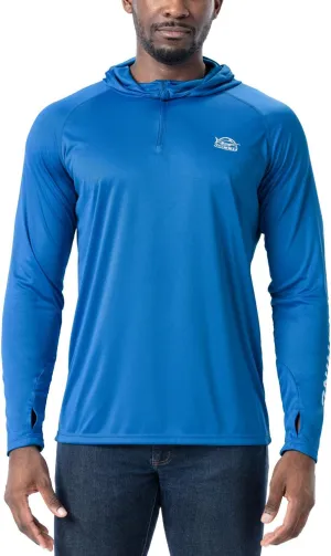 Willit Men's UPF 50  Sun Hoodie Fishing Shirt Half Zip Long Sleeve SPF Hiking Shirt Lightweight