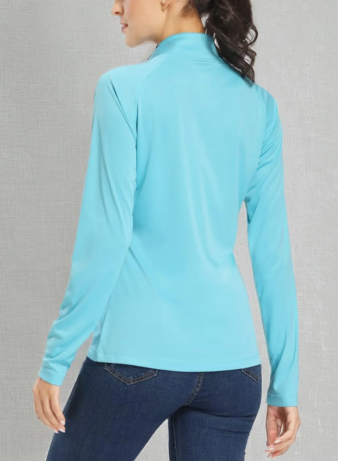Willit Women's UPF 50  Sun Protection Shirt SPF Long Sleeve Lightweight Half-Zip Golf Outdoor Shirt Quick Dry Rash Guard