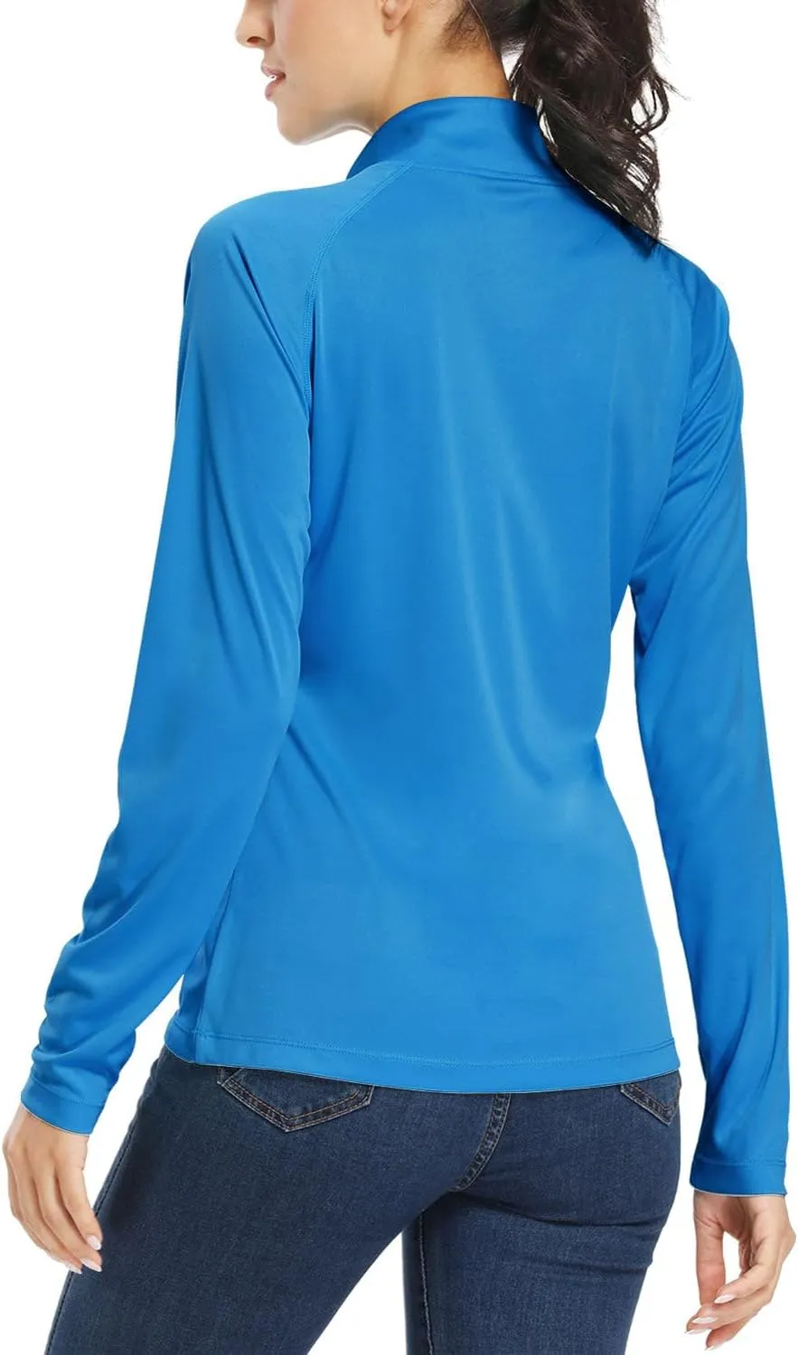 Willit Women's UPF 50  Sun Protection Shirt SPF Long Sleeve Lightweight Half-Zip Golf Outdoor Shirt Quick Dry Rash Guard