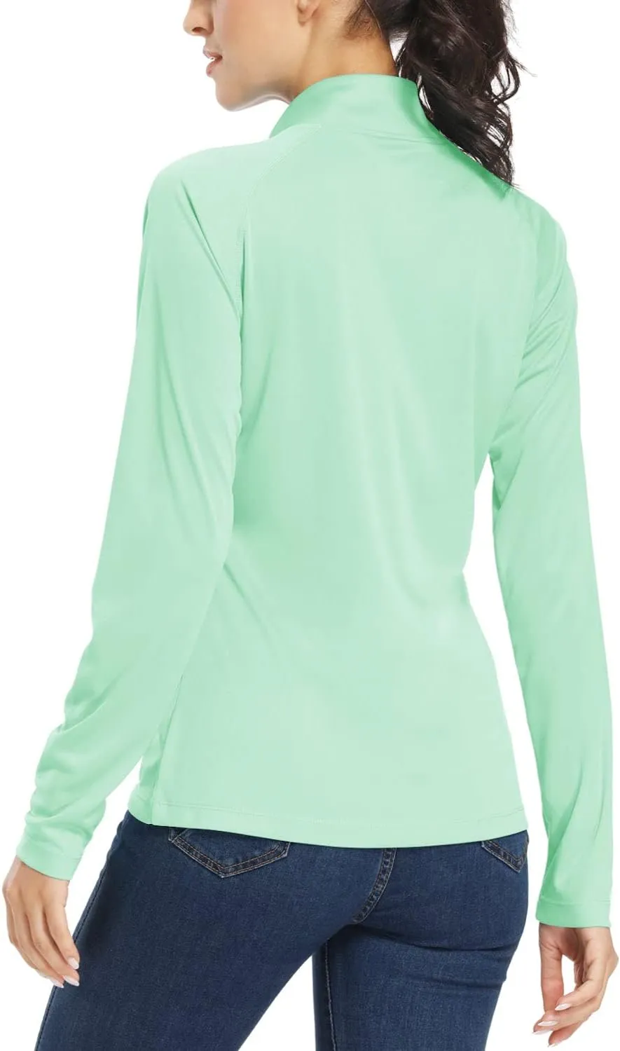 Willit Women's UPF 50  Sun Protection Shirt SPF Long Sleeve Lightweight Half-Zip Golf Outdoor Shirt Quick Dry Rash Guard