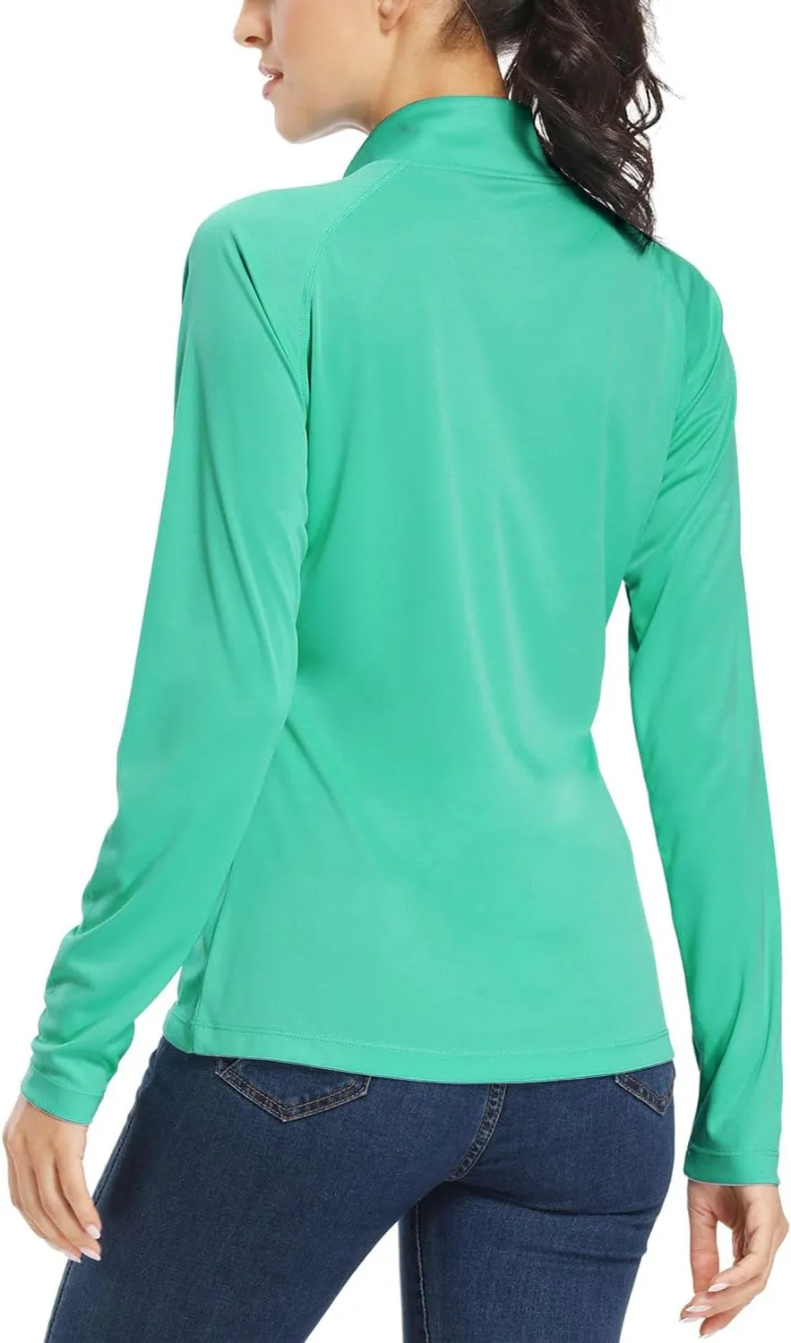 Willit Women's UPF 50  Sun Protection Shirt SPF Long Sleeve Lightweight Half-Zip Golf Outdoor Shirt Quick Dry Rash Guard