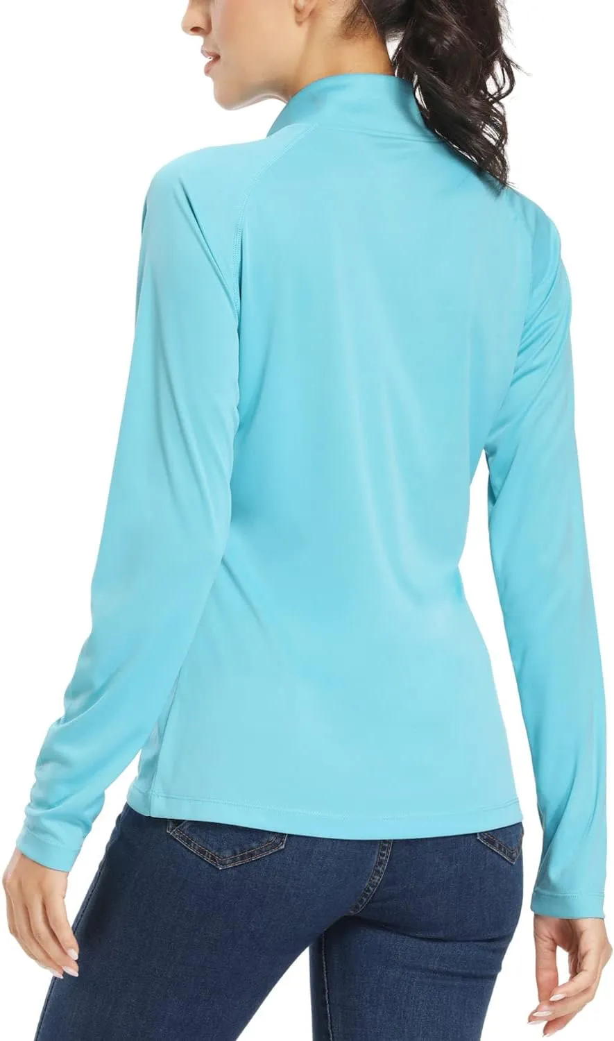 Willit Women's UPF 50  Sun Protection Shirt SPF Long Sleeve Lightweight Half-Zip Golf Outdoor Shirt Quick Dry Rash Guard