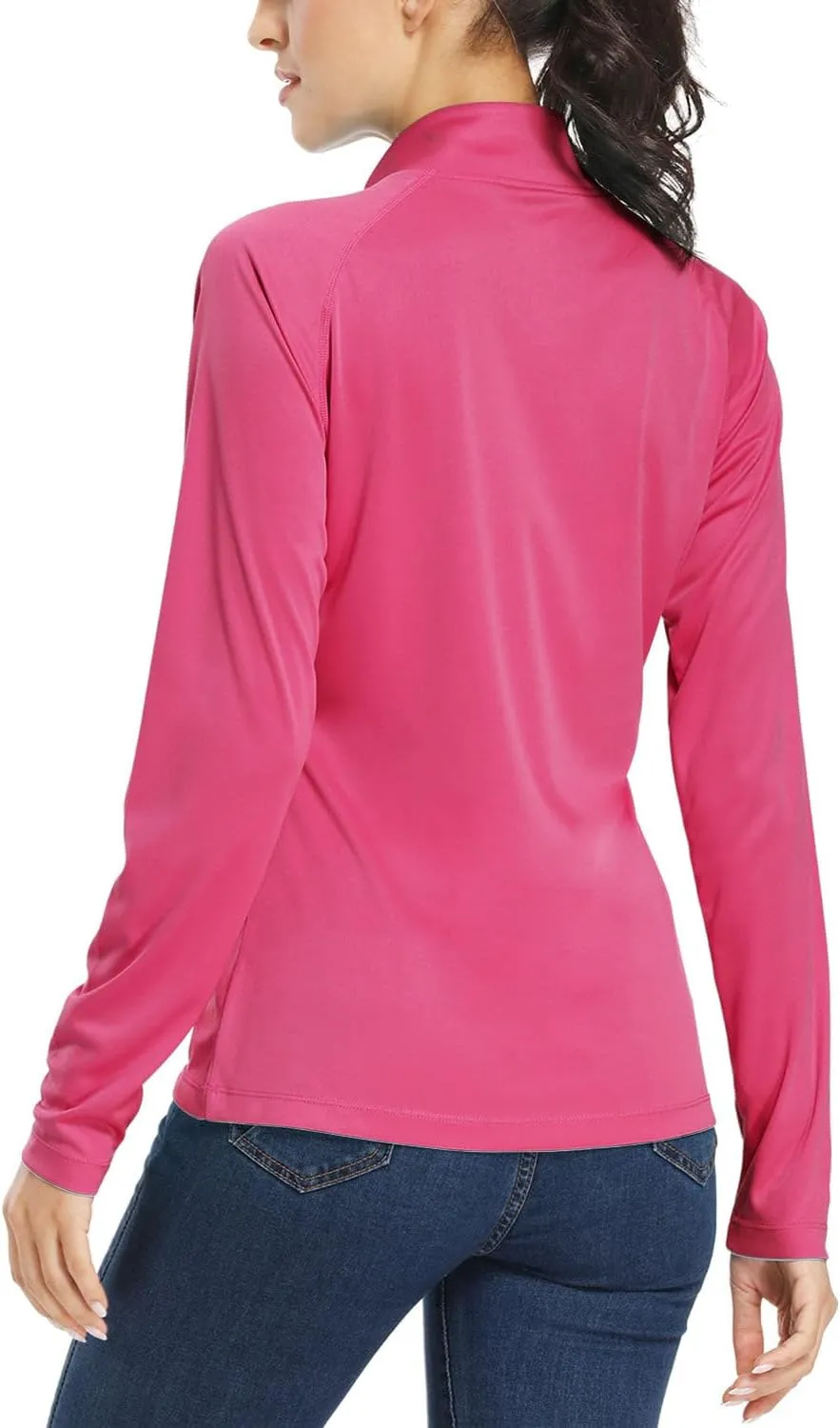 Willit Women's UPF 50  Sun Protection Shirt SPF Long Sleeve Lightweight Half-Zip Golf Outdoor Shirt Quick Dry Rash Guard