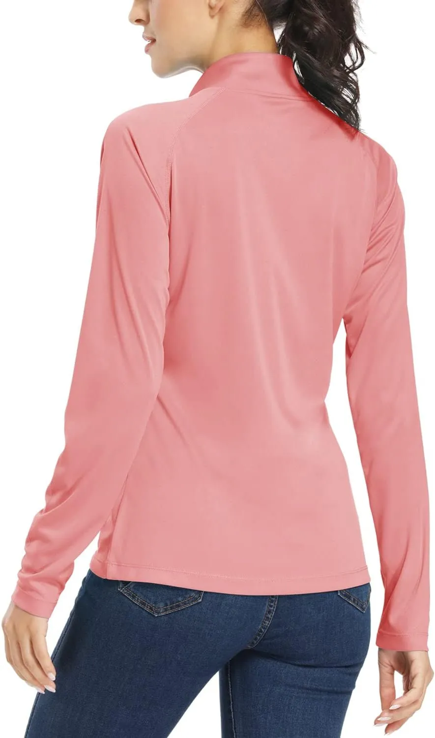 Willit Women's UPF 50  Sun Protection Shirt SPF Long Sleeve Lightweight Half-Zip Golf Outdoor Shirt Quick Dry Rash Guard