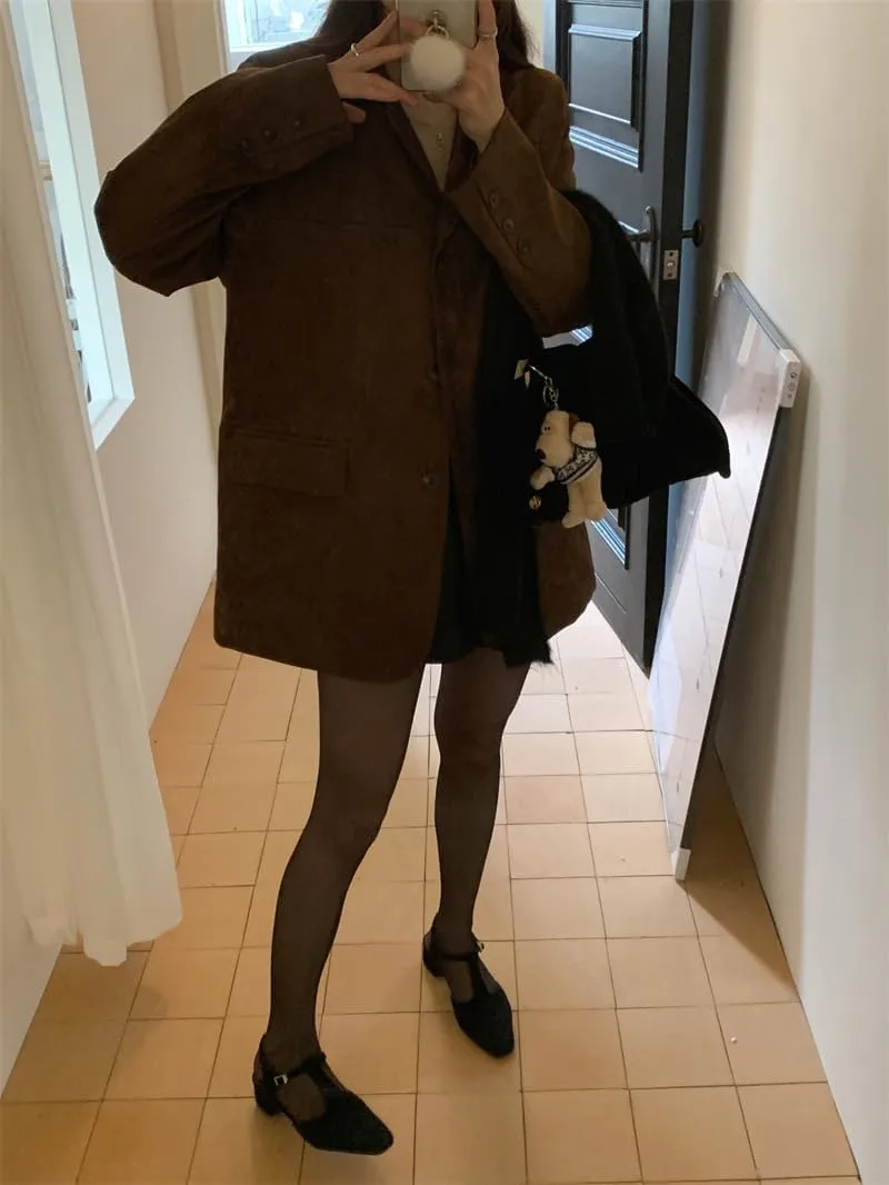 Winter Brown Faux Leather Jacket Womens Fall Fashion 2024 Trendy Suede Y2K Outerwear