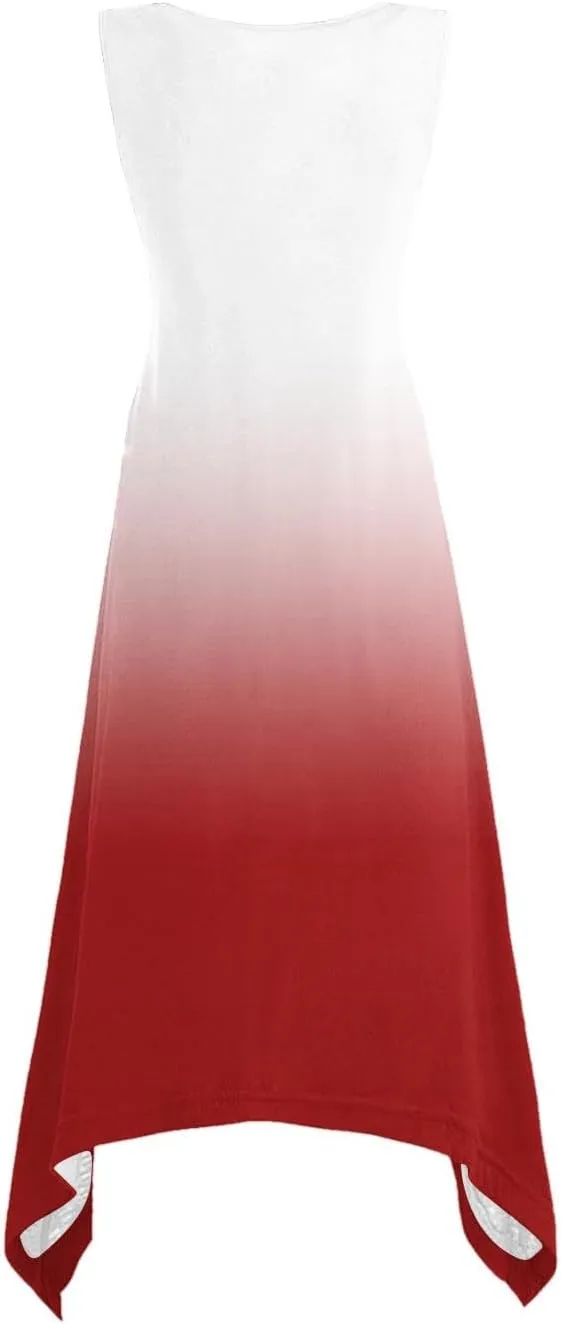 Women 2025 Summer Dress Casual Boho Sundress Ombre Tank Dress Swimwear Cover Up Beach Flowy Midi Vacation Dresses