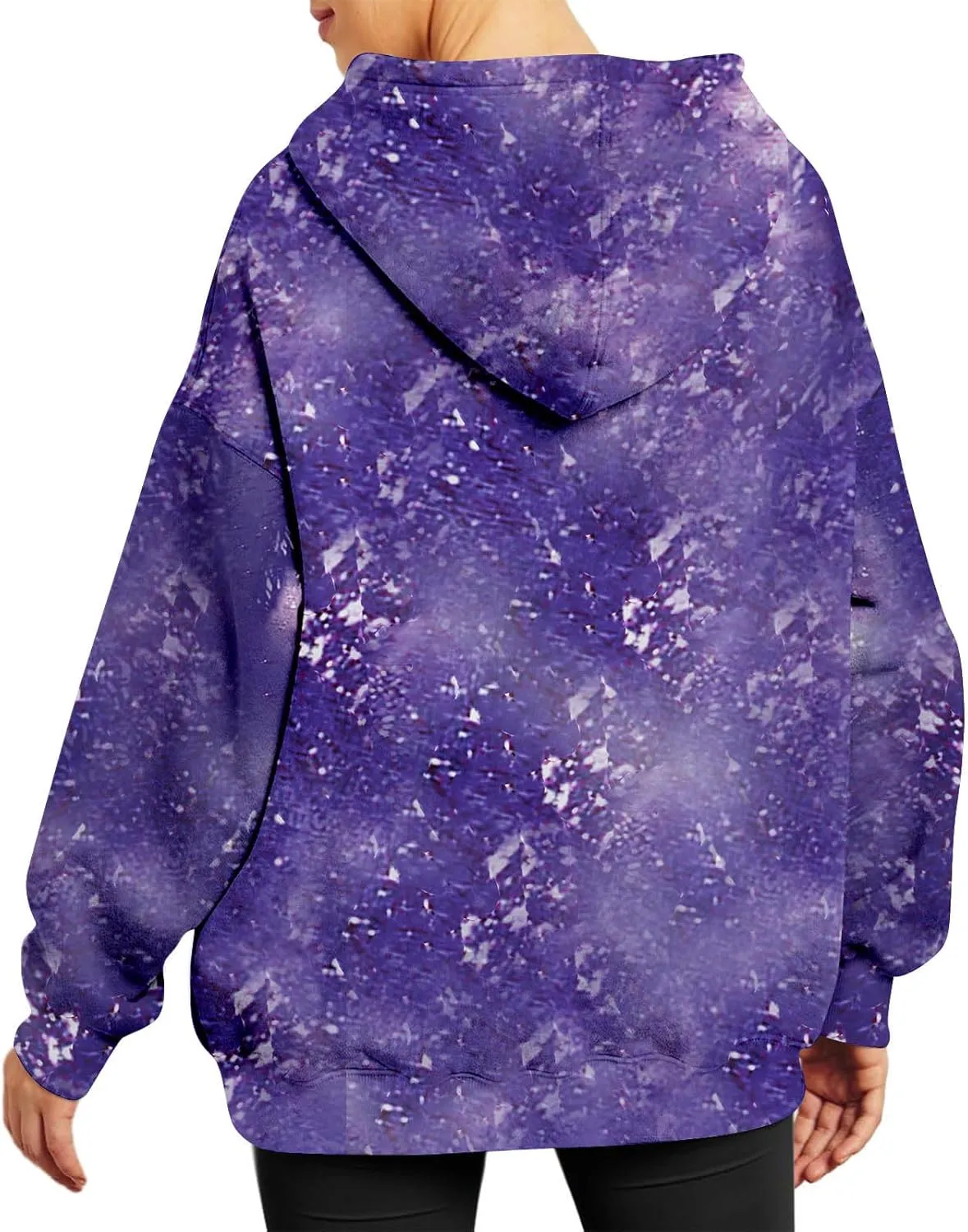 Womens Bleached Blank Print Hoodies Long Sleeve Casual 2024 Fall Oversized Pullover Tops Sweatshirt with Pockets