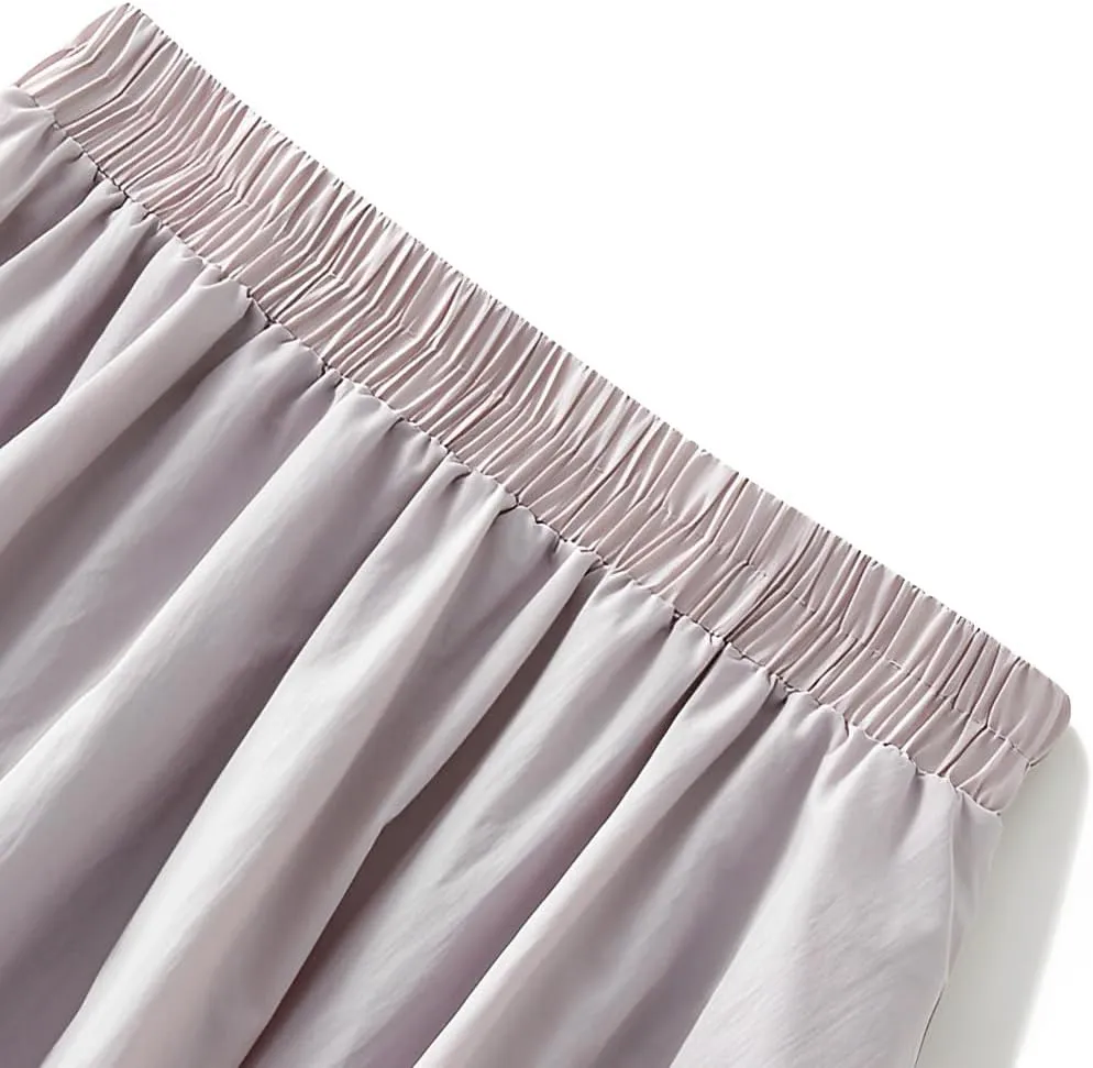 Women's Bubble Long Skirt, Elastic Waist A-Line Long Pleated Puffy Hem Y2k Casual Summer Skirts