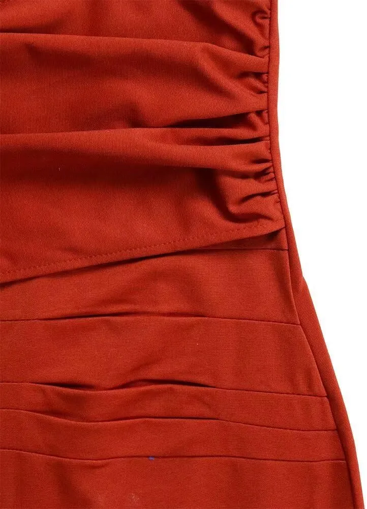 Women's Business Retro Ruffles 3/4 Sleeve Vintage Bodycon Peplum Formal Work Pencil Dress