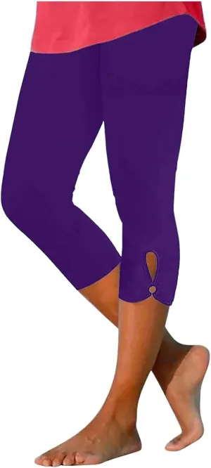 Women's Capri Pants High Waist Yoga Pants 2025 Trendy Sweatpants Spring Cropped Pants Stretchy Leggings for Summer