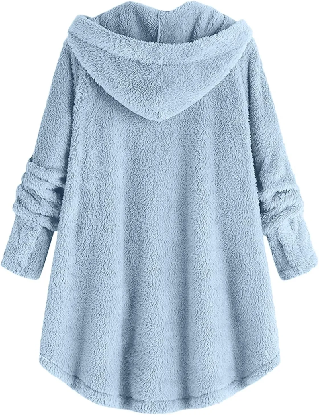 Womens Fuzzy Fleece Sherpa Hoodies Fashion Button Down Teddy Coat Oversized Sweatshirt with Pockets Jackets Cardigan