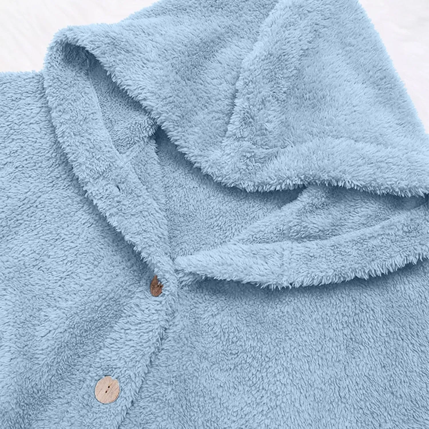 Womens Fuzzy Fleece Sherpa Hoodies Fashion Button Down Teddy Coat Oversized Sweatshirt with Pockets Jackets Cardigan