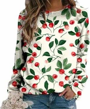 Women's Oversized Graphic Sweatshirts Flower 3D Print Shirts Casual Long Sleeve Crewneck Pullovers Tops Plus Size