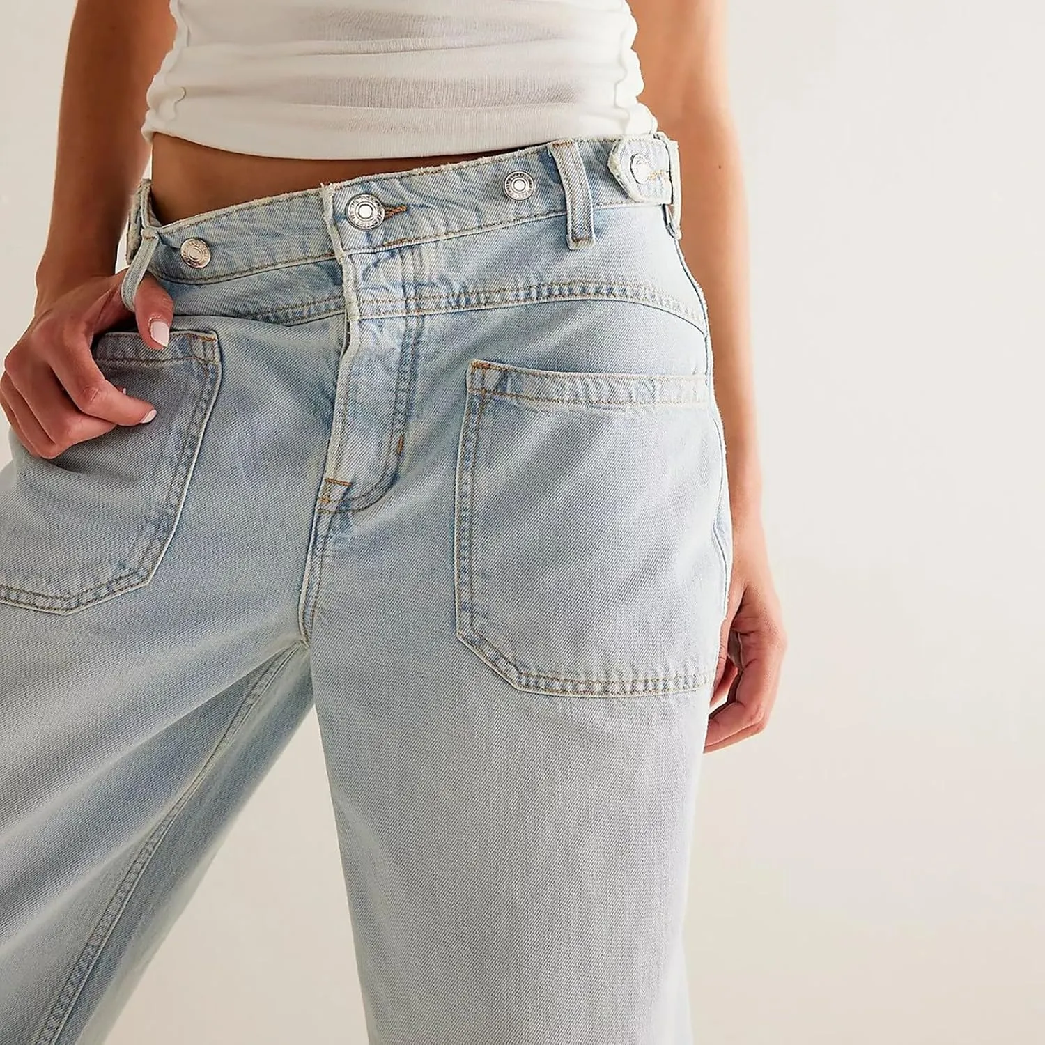 Women's Retro Y2k Jeans High Waisted Straight Leg Baggy Streetwear Denim Pants Trendy 2025 Loose Fit Horseshoe Jeans