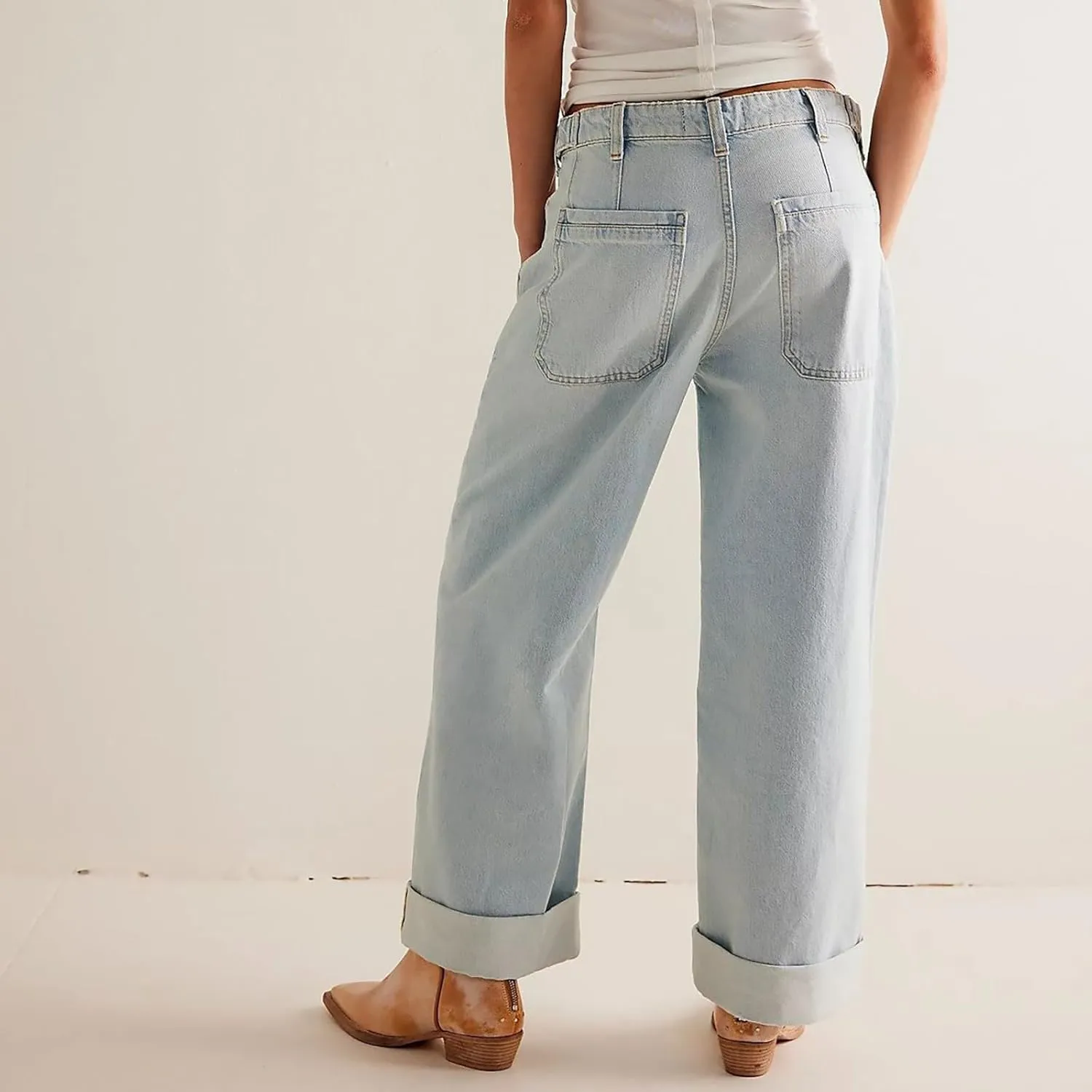 Women's Retro Y2k Jeans High Waisted Straight Leg Baggy Streetwear Denim Pants Trendy 2025 Loose Fit Horseshoe Jeans