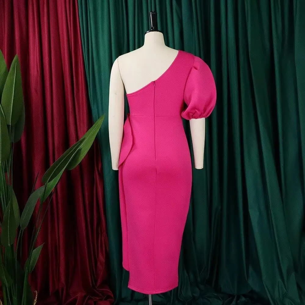 Women's Sexy Sleeveless Off Shoulder Bodycon Formal Party Evening Dress Midi Wedding Guest Dresses Prom Dress