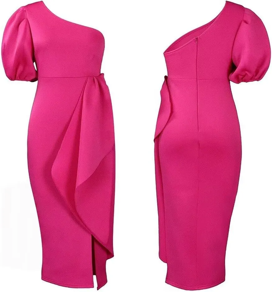 Women's Sexy Sleeveless Off Shoulder Bodycon Formal Party Evening Dress Midi Wedding Guest Dresses Prom Dress