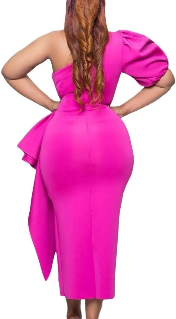 Women's Sexy Sleeveless Off Shoulder Bodycon Formal Party Evening Dress Midi Wedding Guest Dresses Prom Dress