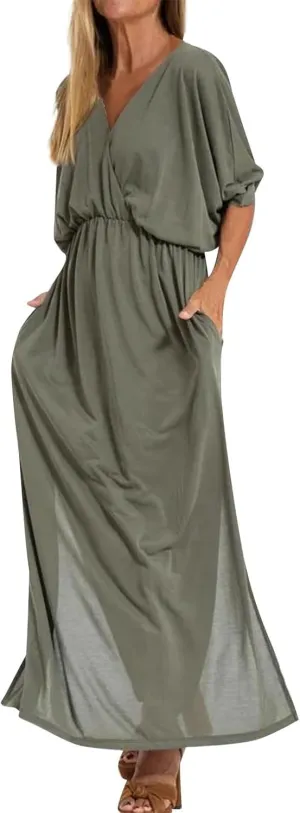 Women's Solid Color High Waist Slit Dress Holiday Beach Split Maxi Dresses Swimsuit Cover Up Flowy Midi Dress