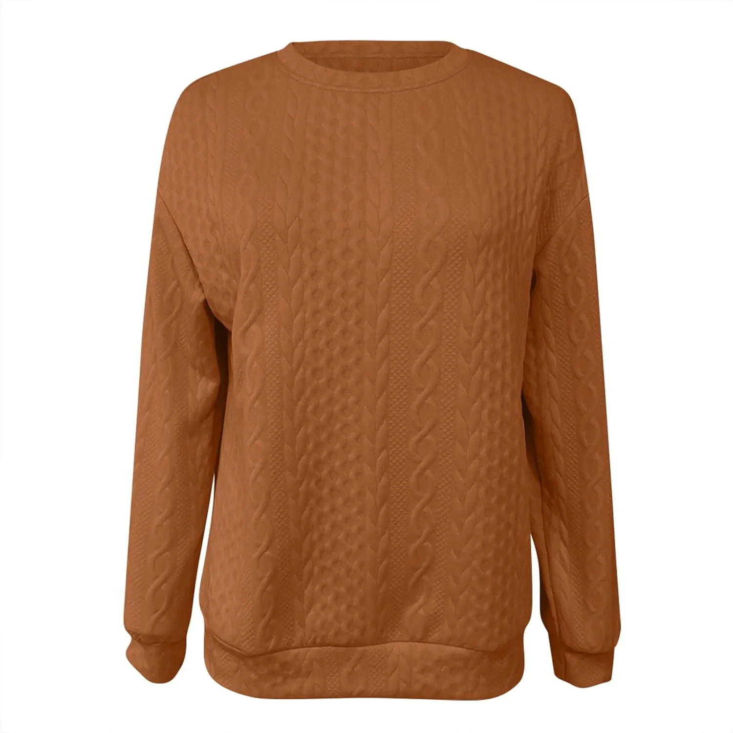 Womens Solid Oversized Sweatshirt Long Sleeve Pullover Tops Sweatshirt Long Sleeved Round Neck Sweaters