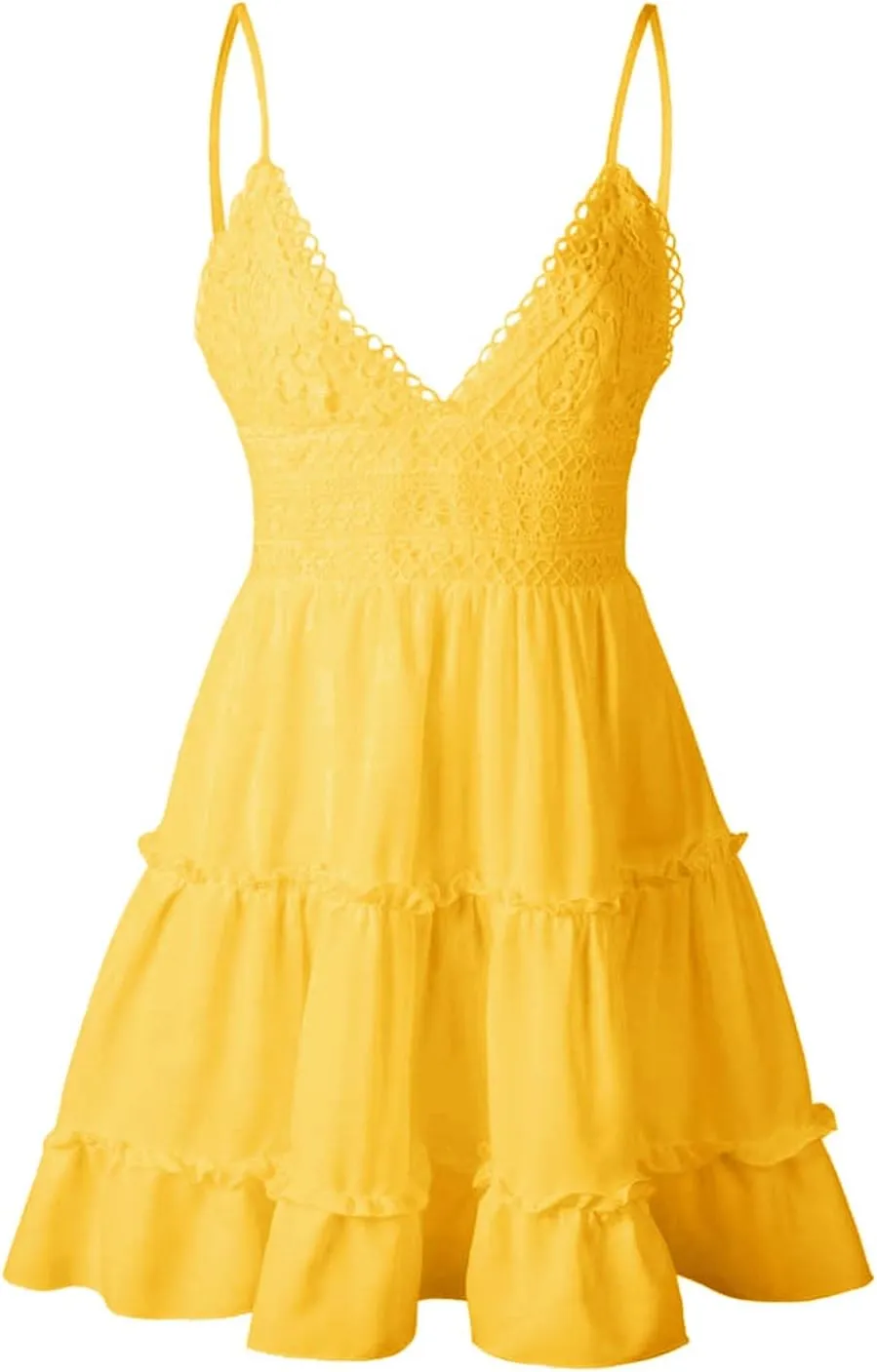 Women's Summer Casual Beach Sexy Sun Dresses Trendy Lace Flowy Sexy Summer Sun Dresses 2025 Camisole Vacation Spring