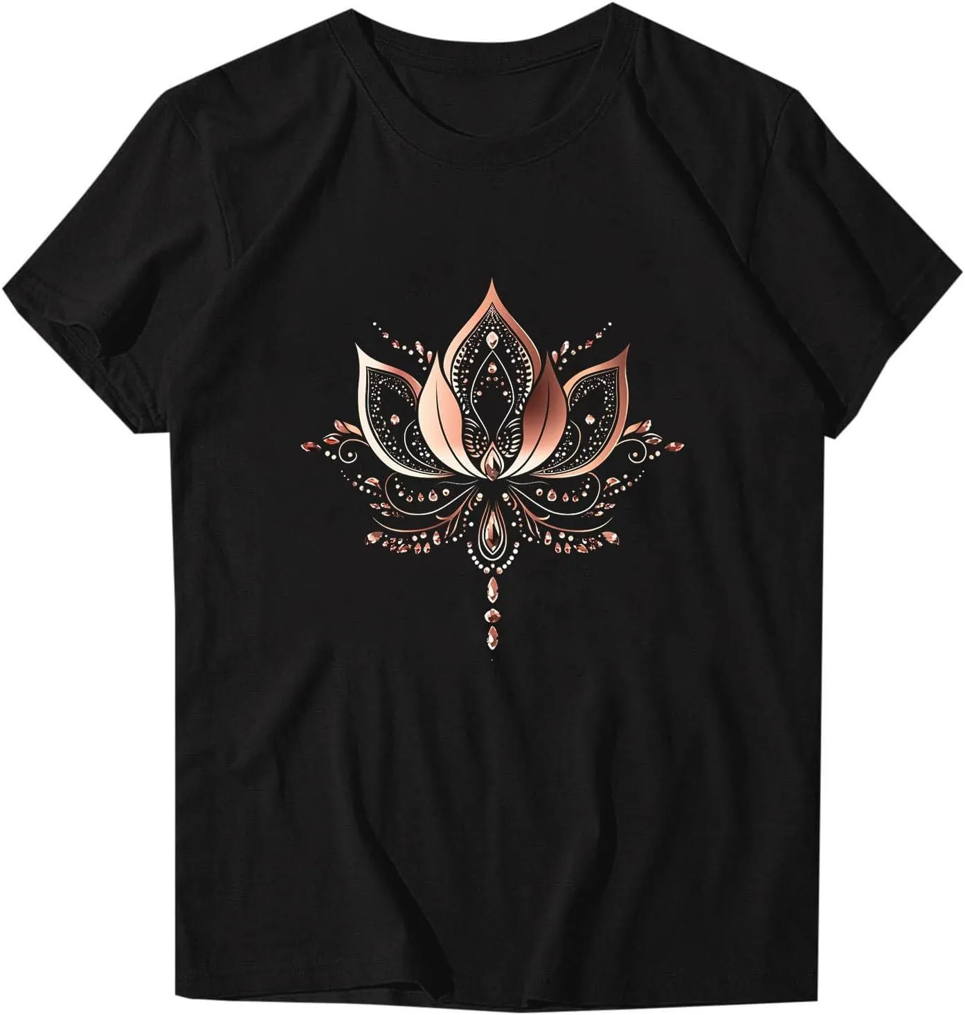 Womens Sunflowers Pattern T Shirts Boho Wildflower Graphic Short Sleeve Blouses Summer Casual Aesthetic Tunic Tee Tops