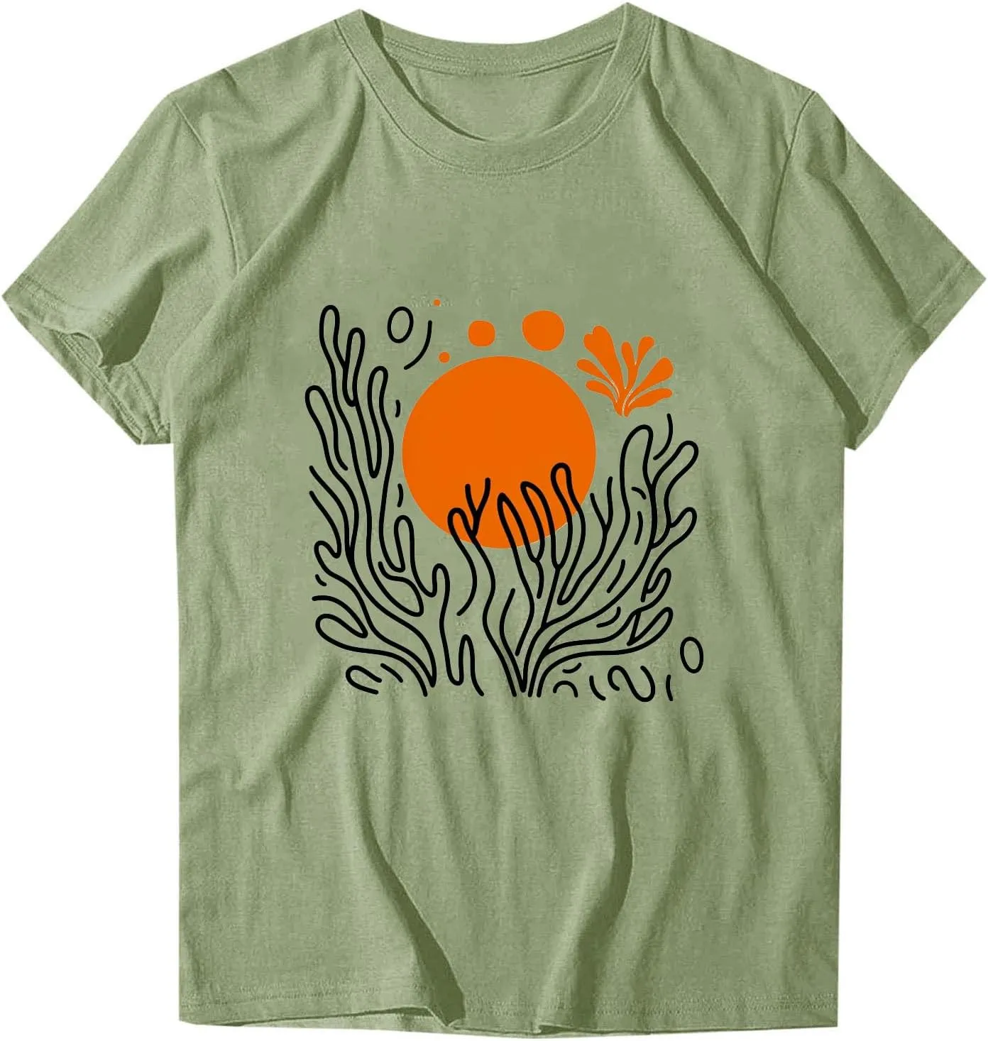 Womens Sunflowers Pattern T Shirts Boho Wildflower Graphic Short Sleeve Blouses Summer Casual Aesthetic Tunic Tee Tops