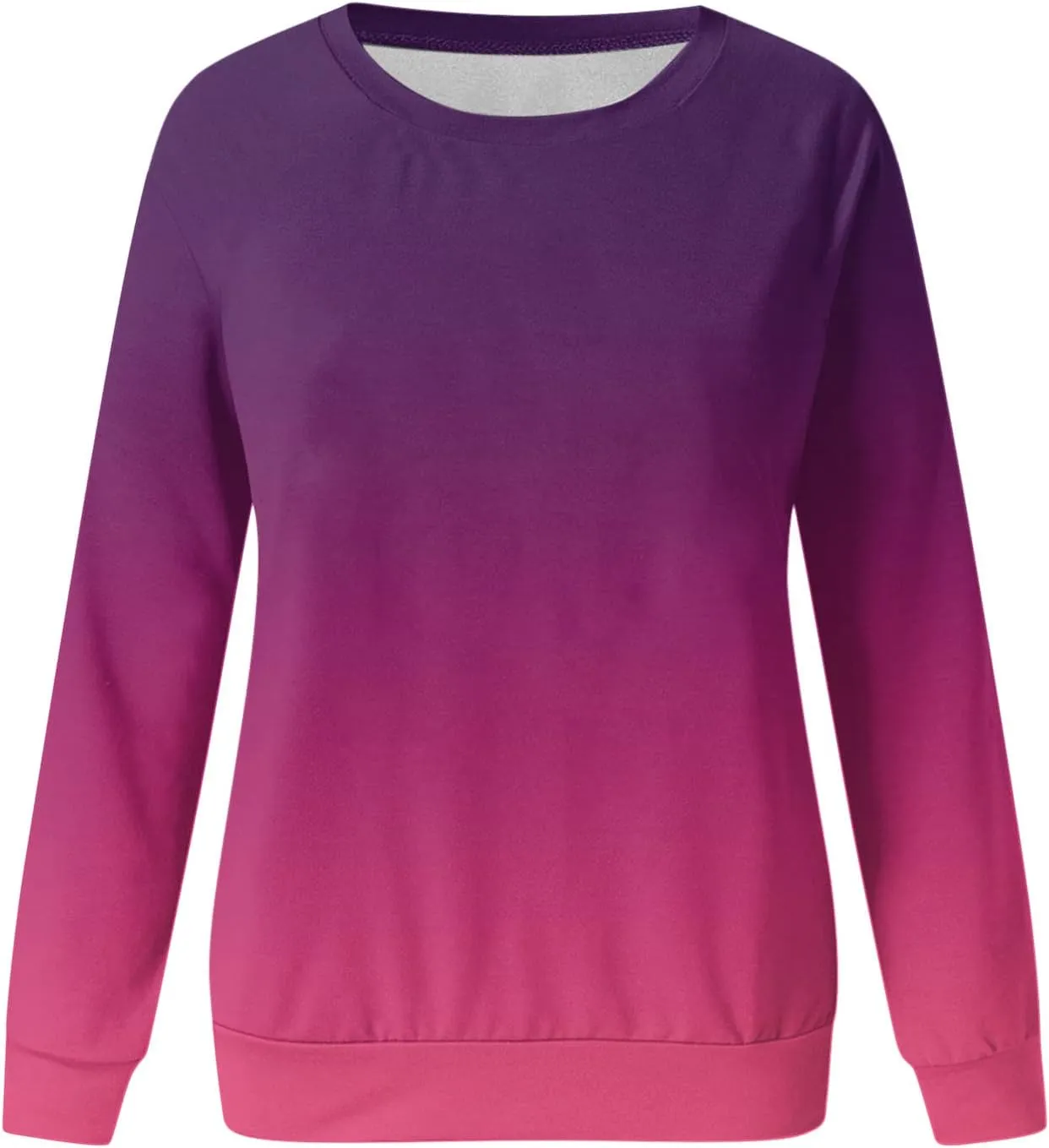 Womens Sweatshirts Crewneck Loose Fitting Tops Long Sleeve Color Block Casual Lightweight Shirts Pullover Blouses