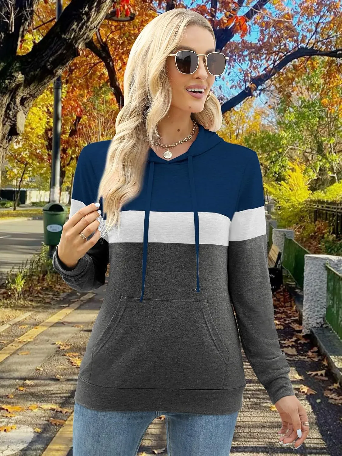 Womens Tops Ladies Tunics Casual Shirts Long Sleeve Hoodie Pullover Blouses Loose Fitting Tees Fashion Clothing Sweatshirts