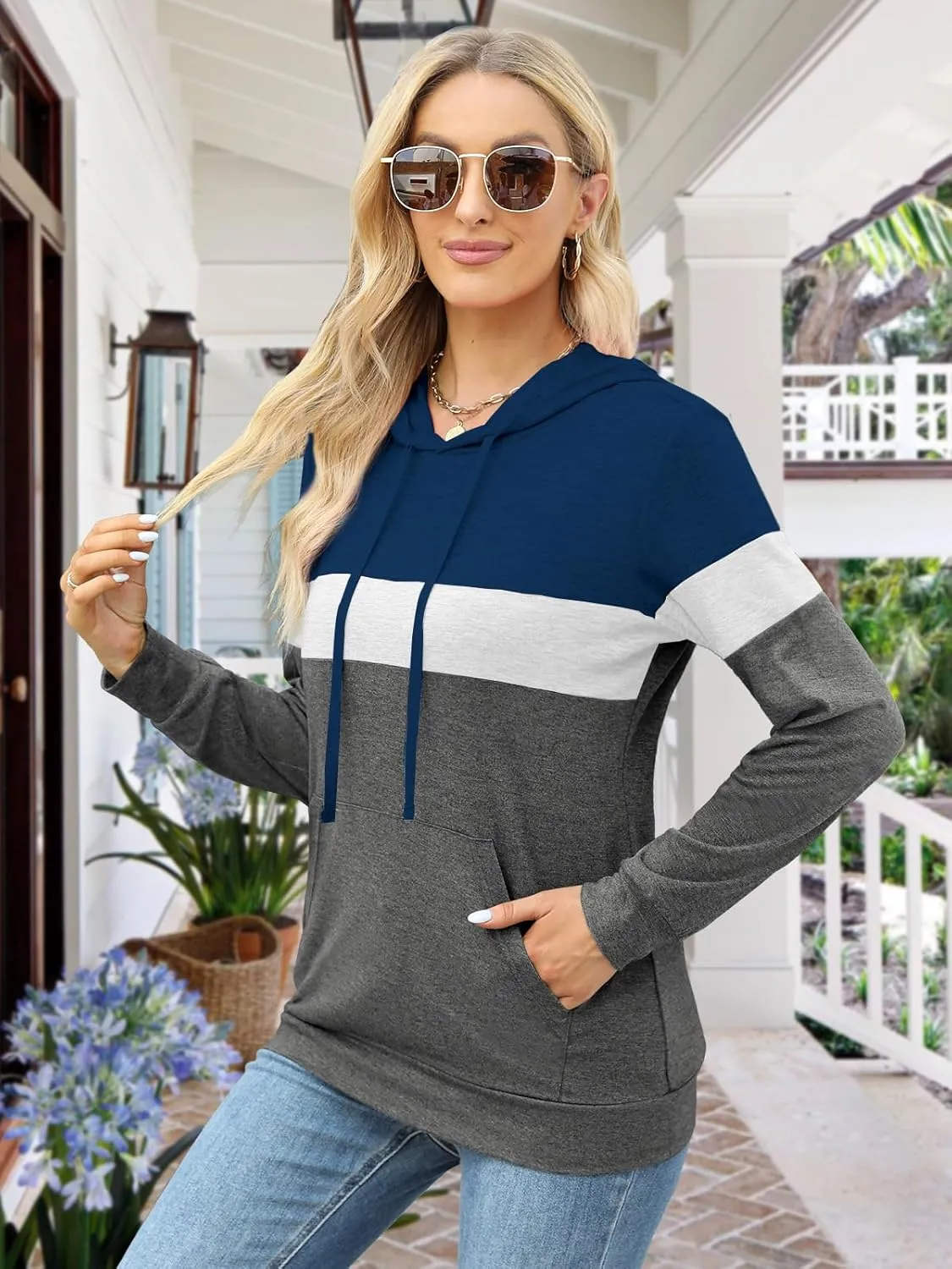 Womens Tops Ladies Tunics Casual Shirts Long Sleeve Hoodie Pullover Blouses Loose Fitting Tees Fashion Clothing Sweatshirts