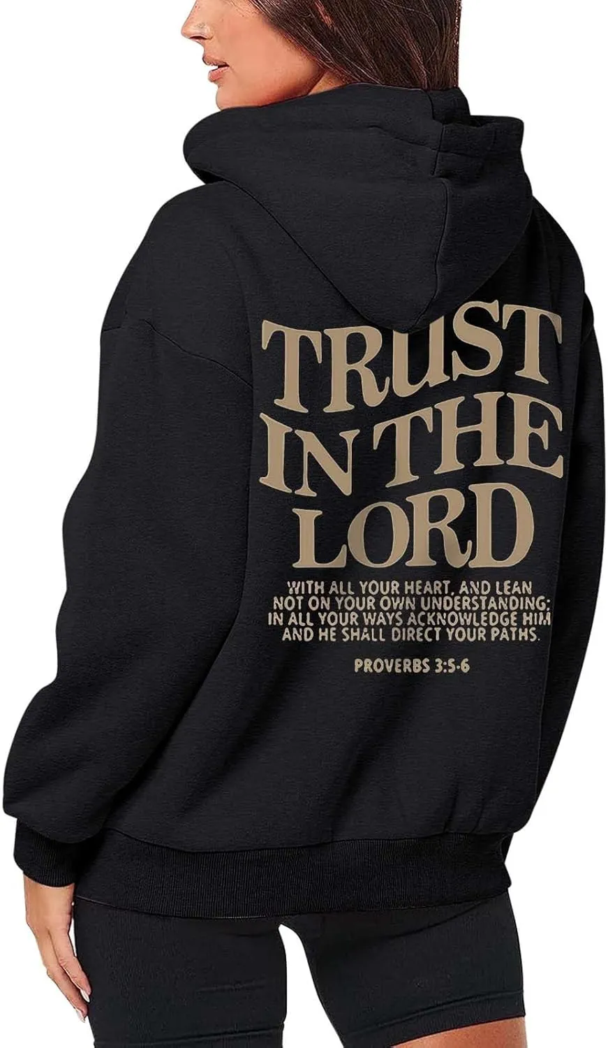 Women's Trust In The Lord Full Zip Up Christian Hoodies Comfort Fleece Lined Aesthetic with Hood Jackets 2024 Jesus