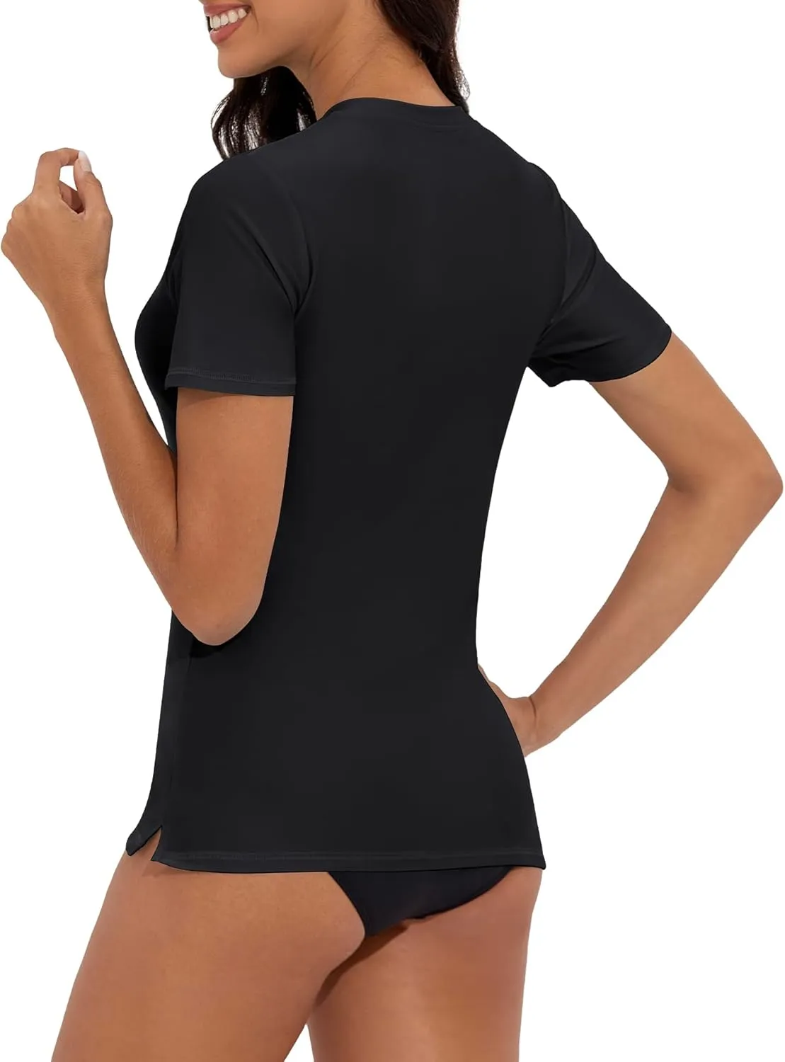 Women's V-Neck Short Sleeve Rash Guard Shirts UV Protection Swim Shirts UPF 50  Lightweight Swimwear