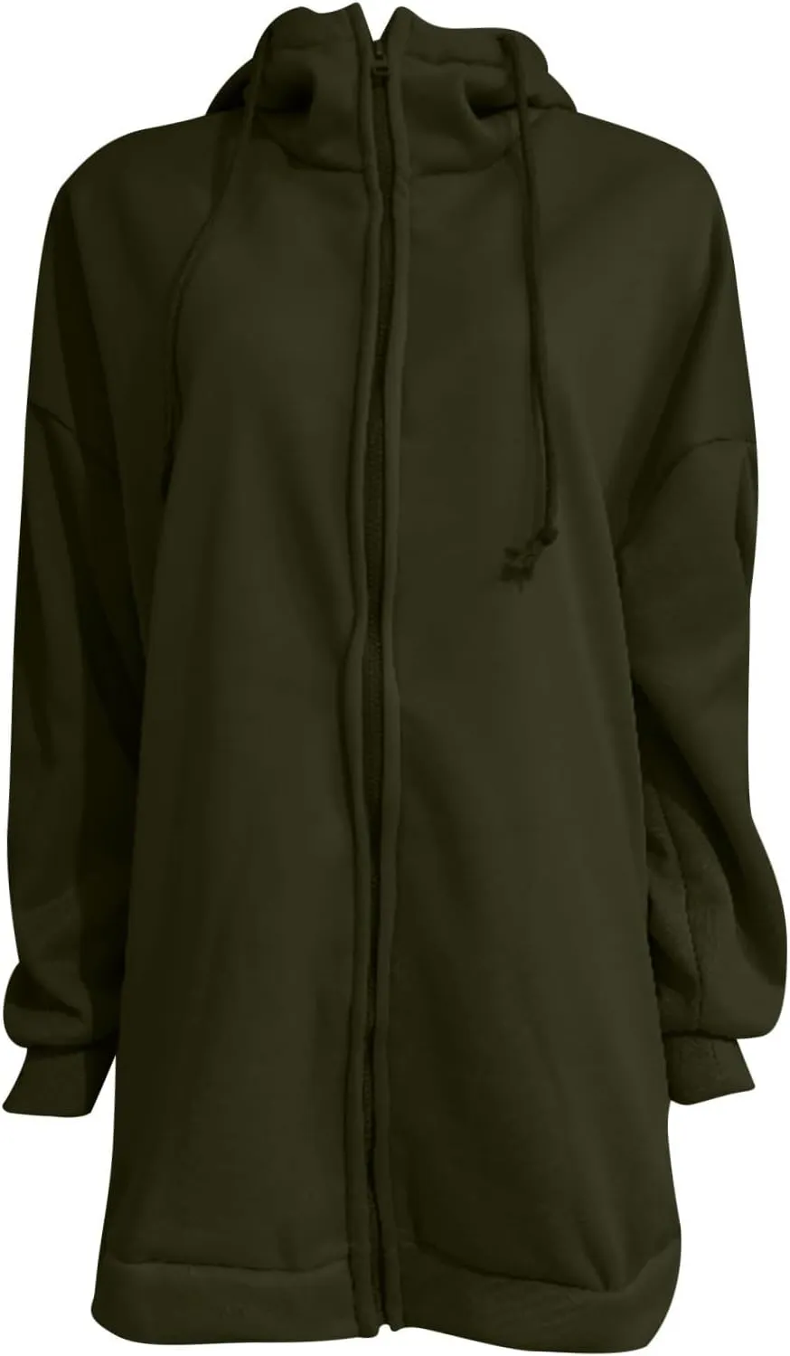 Womens Zip Up Hoodie Jacket Plus Size Long Sleeve Hooded Drawstring Oversized Coat Fall Winter Y2K Clothes