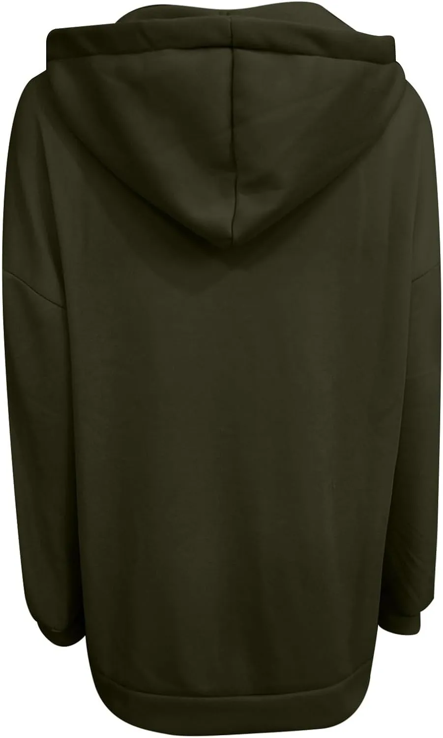 Womens Zip Up Hoodie Jacket Plus Size Long Sleeve Hooded Drawstring Oversized Coat Fall Winter Y2K Clothes