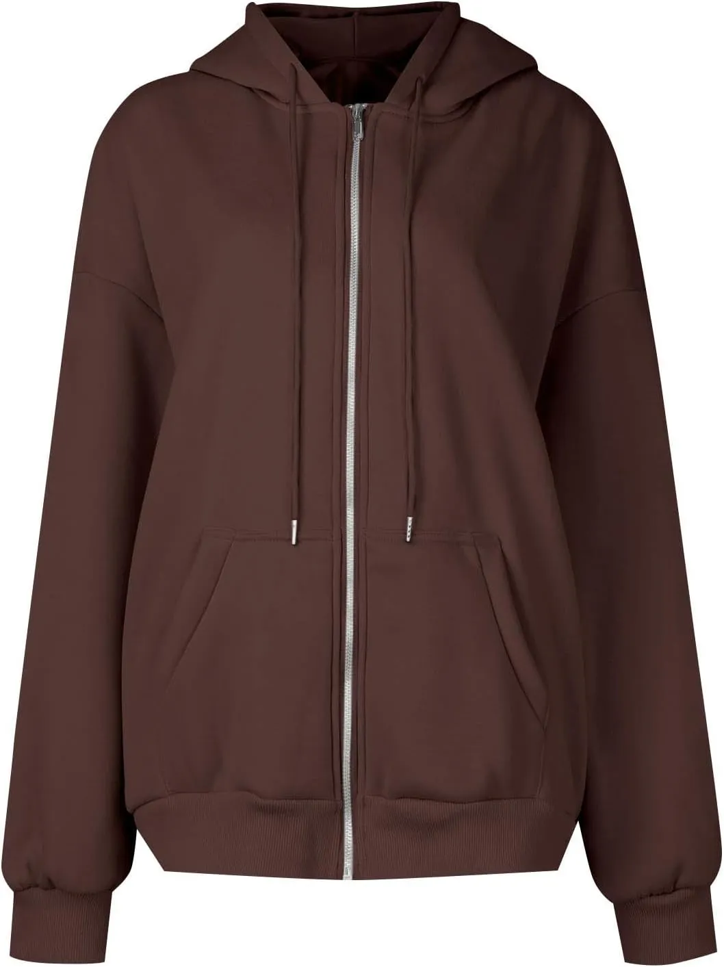 Womens Zip Up Hoodies Oversized Long Sleeve Sweatshirts Casual Hoodie 2025 Fall Jacket with Pockets Sweaters