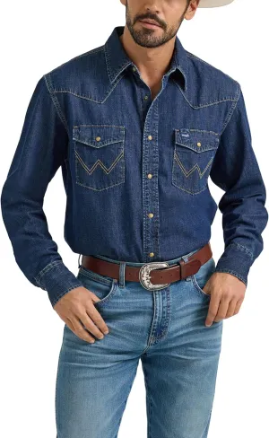 Wrangler Men's Denim Collection Snap Shirt