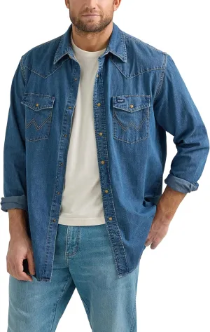 Wrangler Men's Denim Collection Snap Shirt