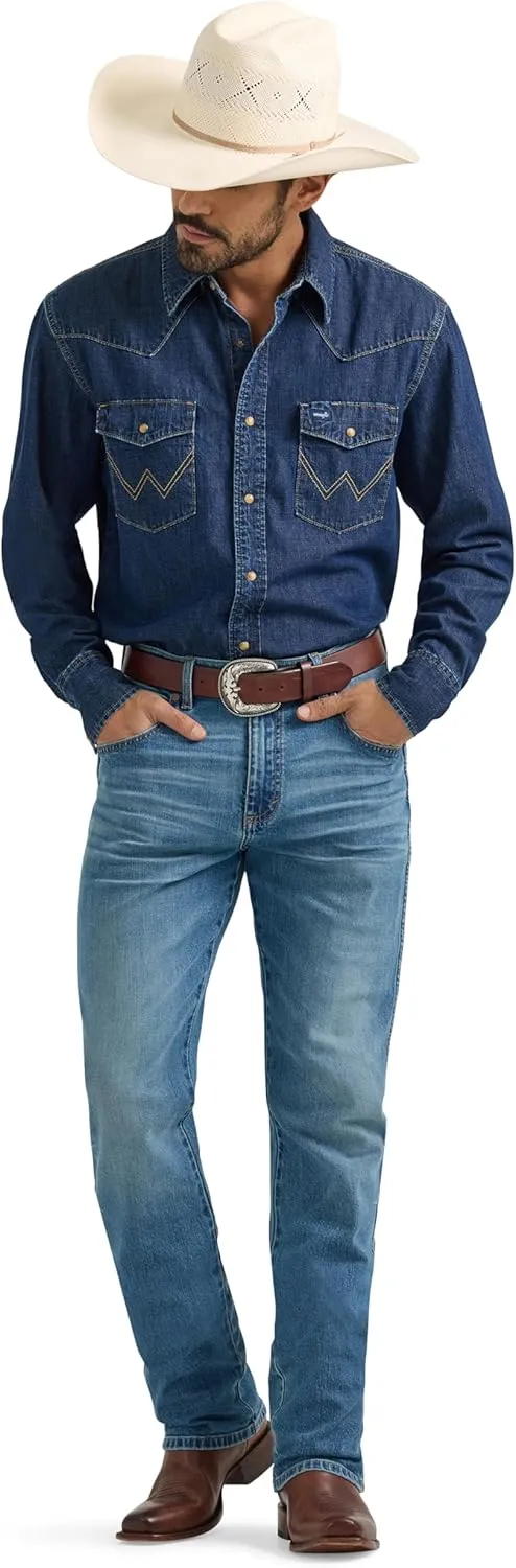 Wrangler Men's Denim Collection Snap Shirt