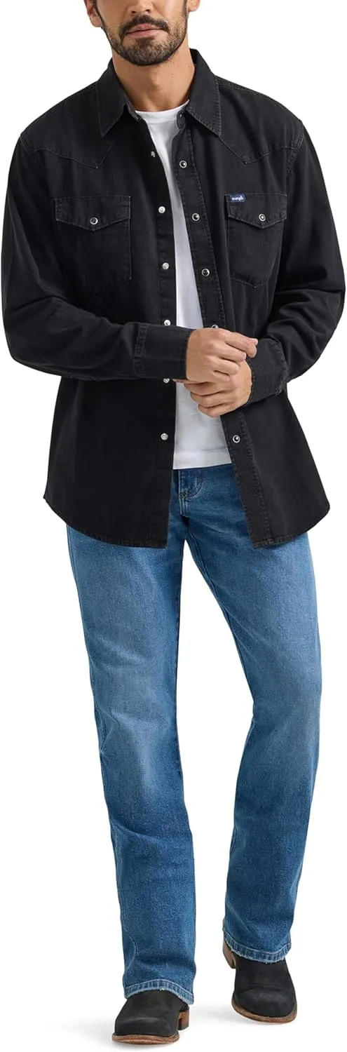 Wrangler Men's Denim Collection Snap Shirt