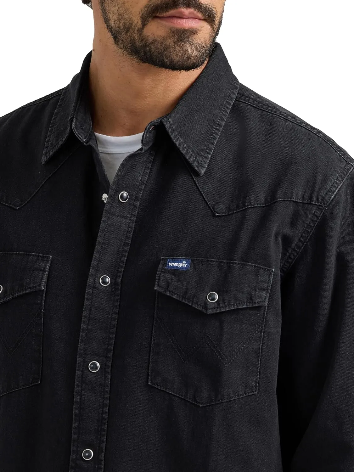 Wrangler Men's Denim Collection Snap Shirt
