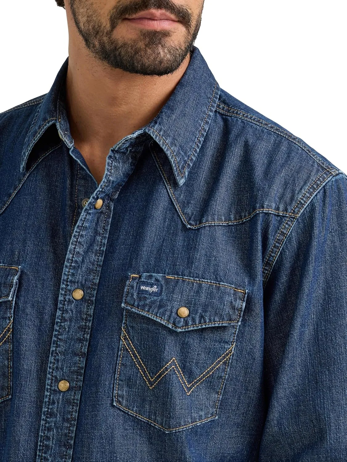 Wrangler Men's Denim Collection Snap Shirt