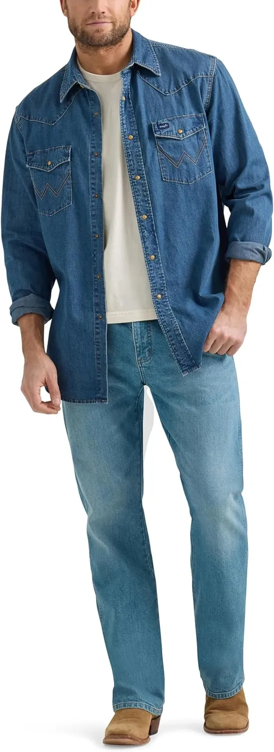 Wrangler Men's Denim Collection Snap Shirt