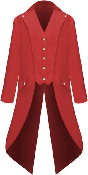 XIAXOGOOL Men Jacket Oversized Steampunk Trench Coat For Men Medieval Victorian Gothic Stand Collar Long Coat Tailcoat Jacket