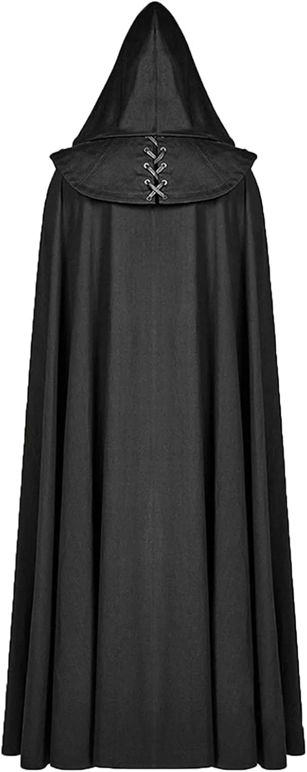 XUNRYAN Mens Cosplay Renaissance Medieval Goth Pirate Vampire Witch Cloak with Hood Robes Cape Coat Christmas Halloween