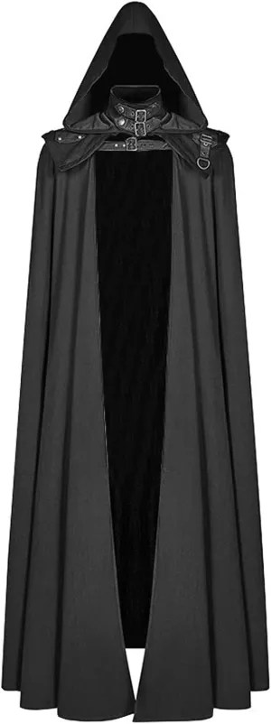 XUNRYAN Mens Cosplay Renaissance Medieval Goth Pirate Vampire Witch Cloak with Hood Robes Cape Coat Christmas Halloween
