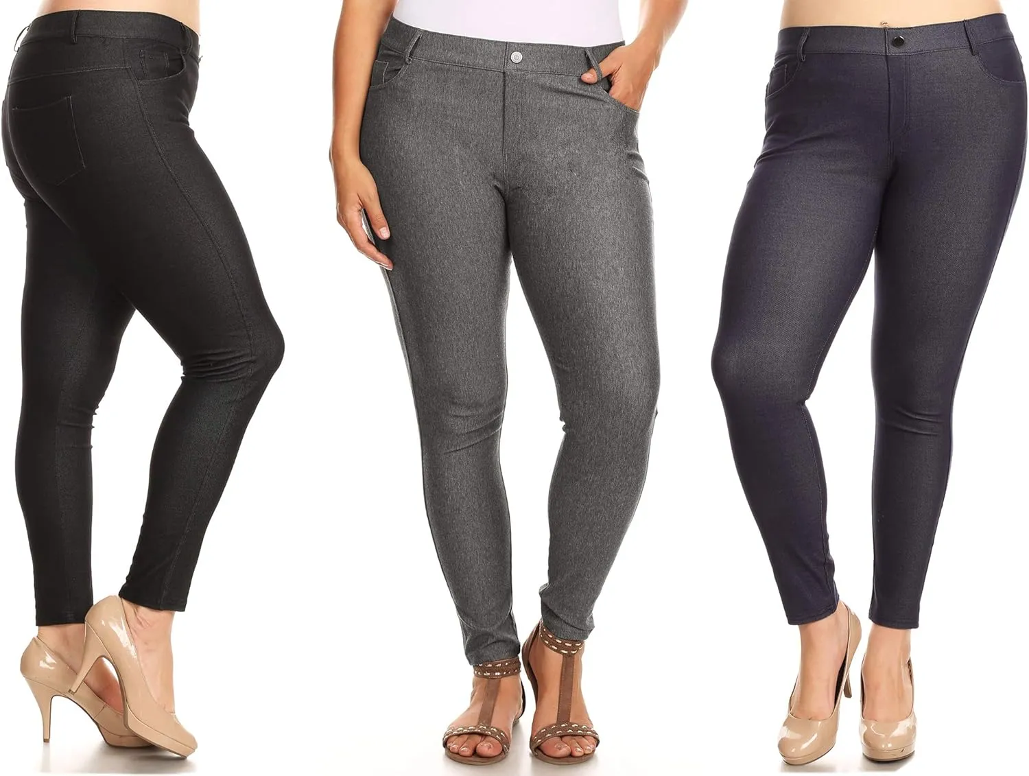 YELETE Women's Basic Five Pocket Stretch Jegging Tights Pants