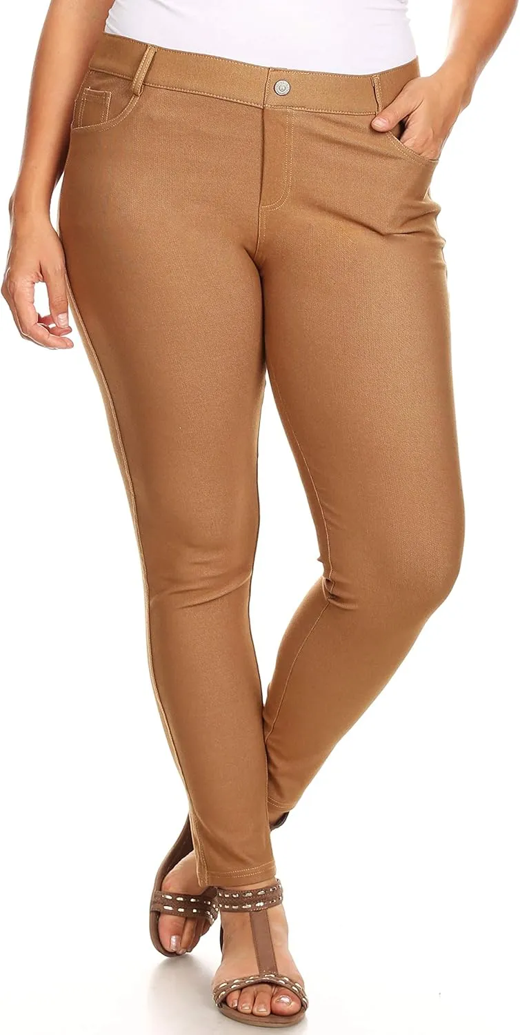 YELETE Women's Basic Five Pocket Stretch Jegging Tights Pants