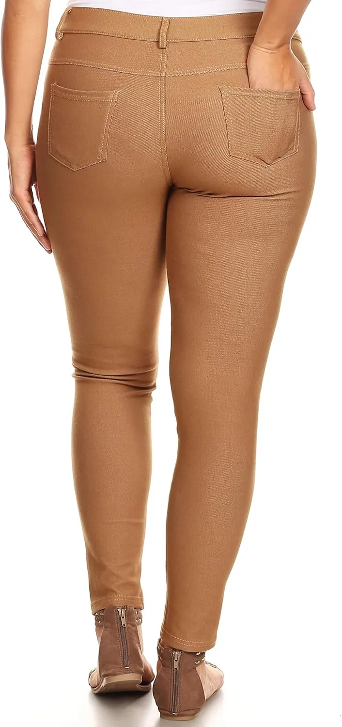 YELETE Women's Basic Five Pocket Stretch Jegging Tights Pants